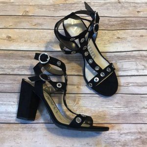 Sam & Libby Black Evita Grommet Black High Heels (10)